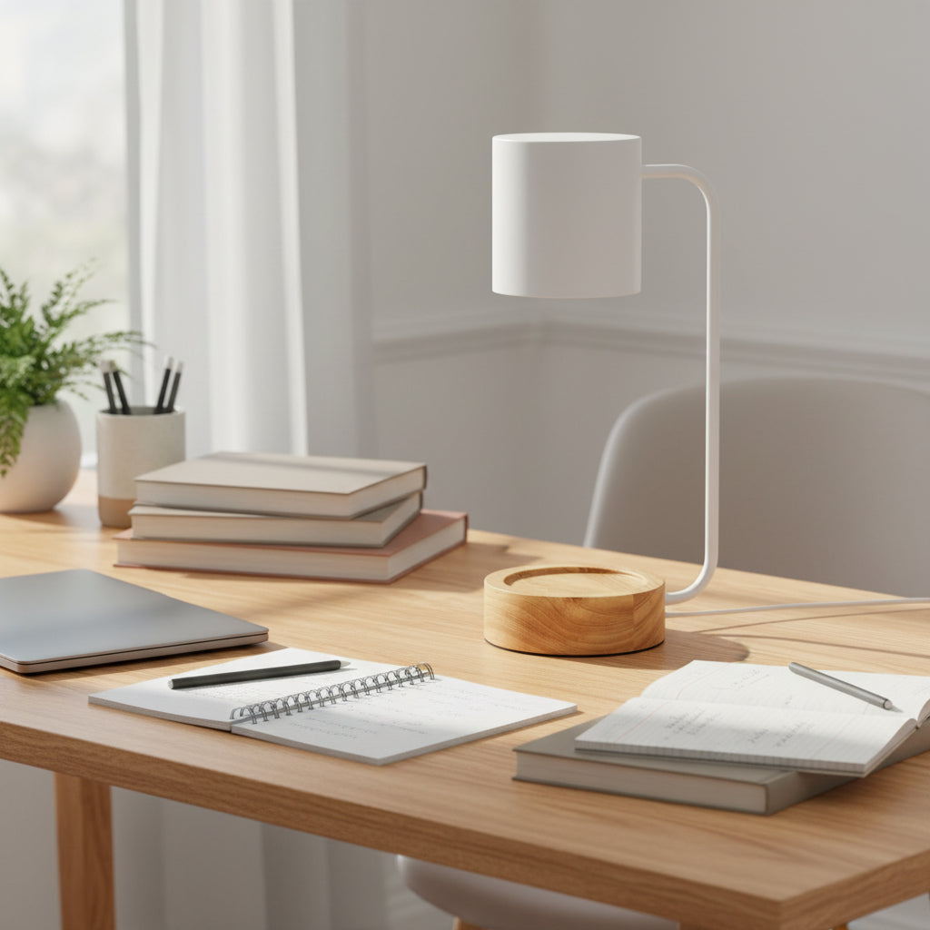 Lights & Brights Japandi Dimmable Wood & Metal Table Lamp