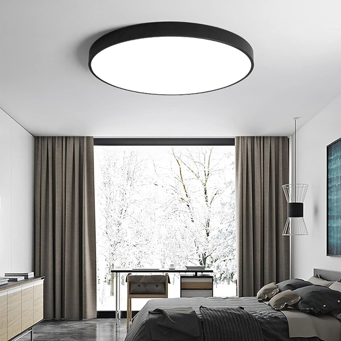 LIGHTS & BRIGHTS | Circular Flush Mount LED Ceiling Light For Living Room