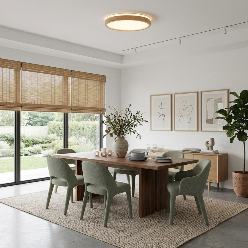 Lights & Brights Scandinavian Dimmable LED Ceiling Light – Wood & Metal