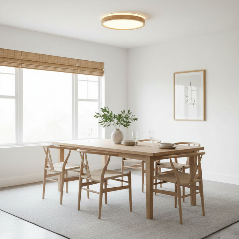 Lights & Brights Scandinavian Dimmable LED Ceiling Light – Wood & Metal