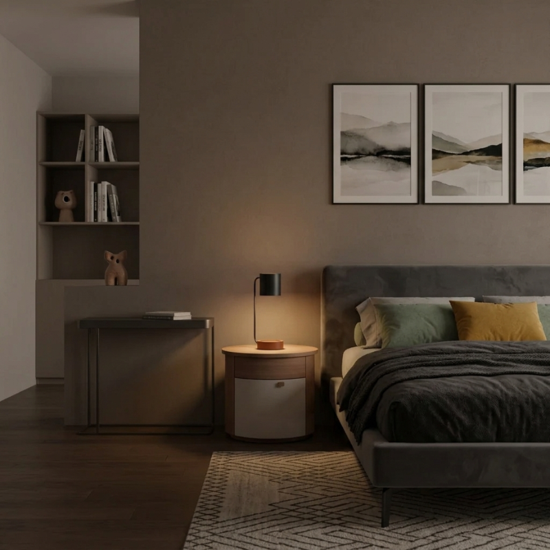 Lights & Brights Japandi Dimmable Wood & Metal Table Lamp