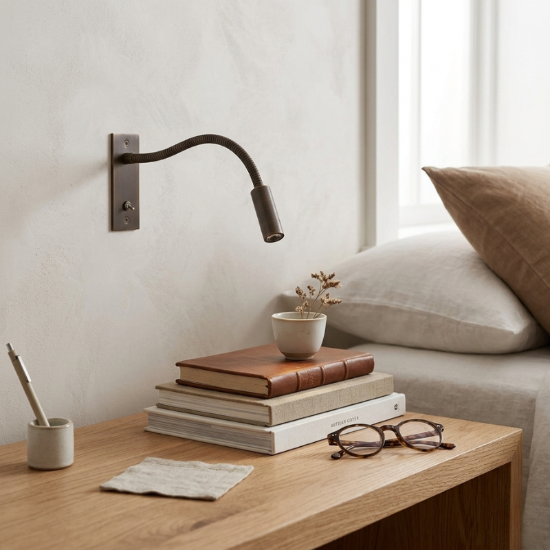 Lights & Brights Flexible Gooseneck Wall Reading Light