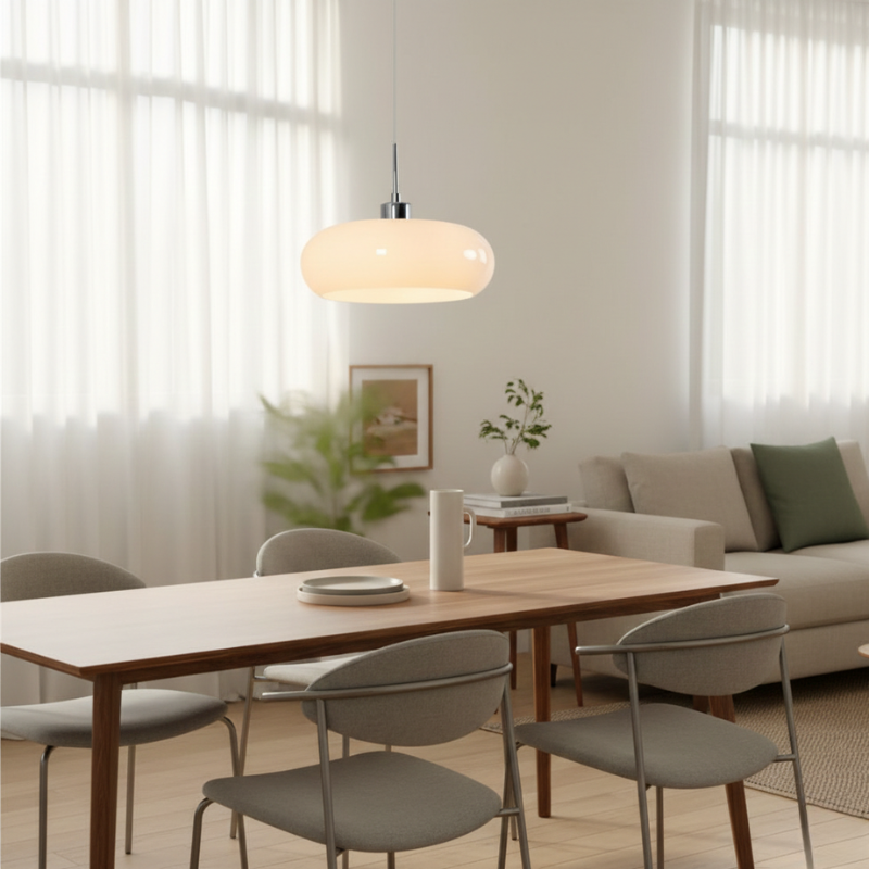 Lights & Brights Mid-Century Bauhaus Glass Pendant Light – Metal & Glass