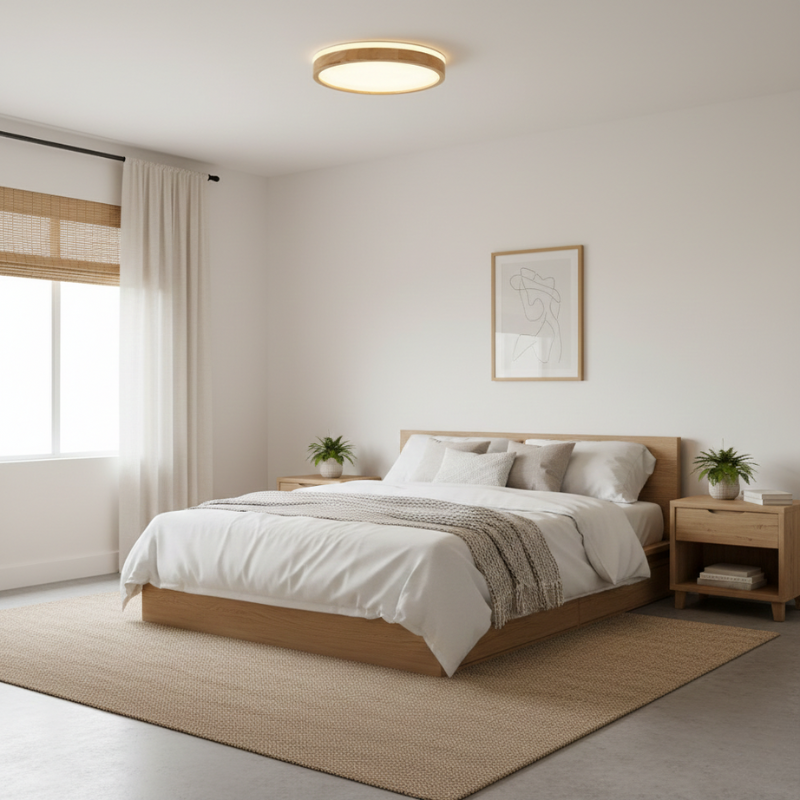 Lights & Brights Scandinavian Dimmable LED Ceiling Light – Wood & Metal