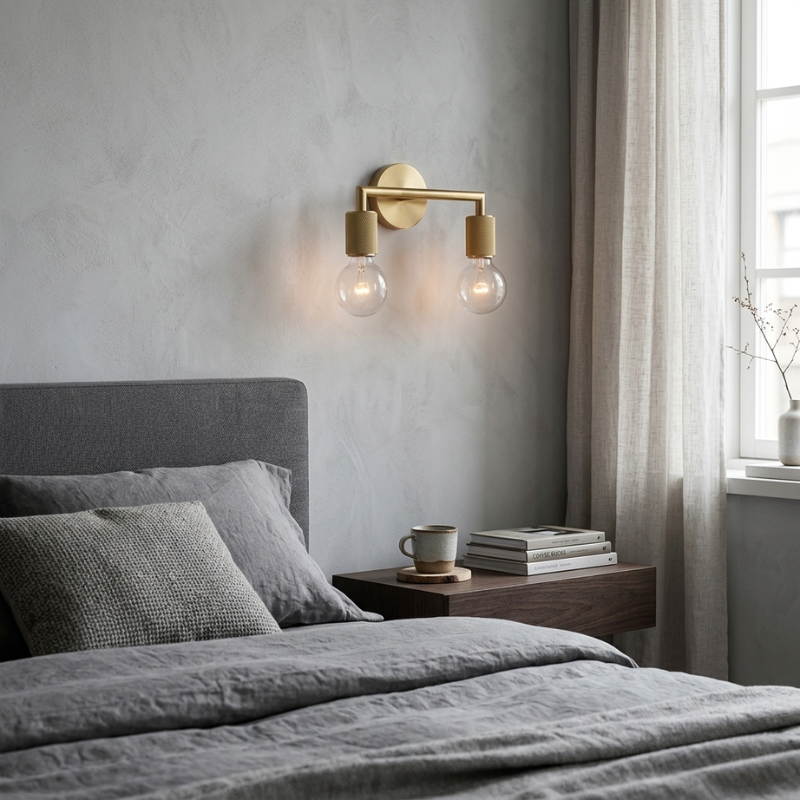 Lights & Brights Modern Double Metal Wall Sconce