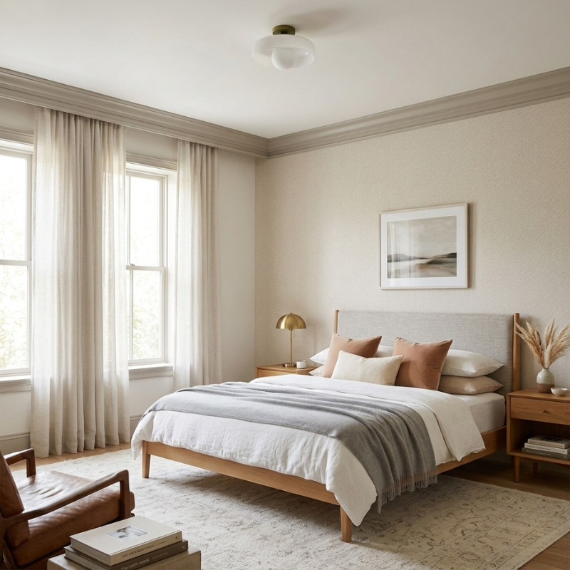 Lights & Brights Modern Round Glass Flush Ceiling Light