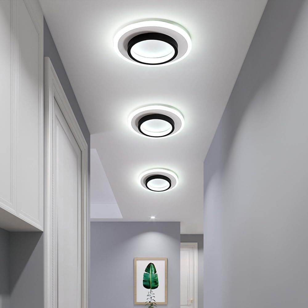 Lights & Brights Modern Round Slim LED Ceiling Light – Iron & Acrylic