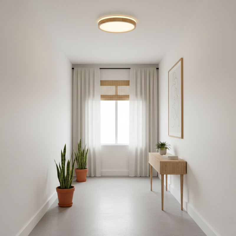 Lights & Brights Scandinavian Dimmable LED Ceiling Light – Wood & Metal