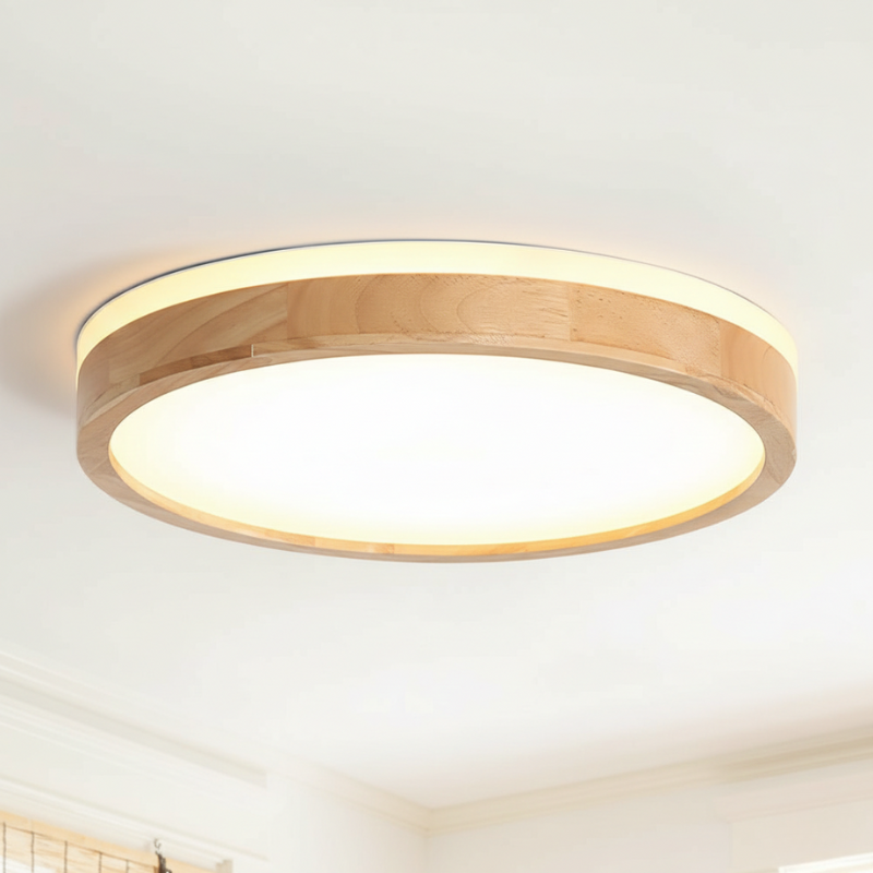 Lights & Brights Scandinavian Dimmable LED Ceiling Light – Wood & Metal