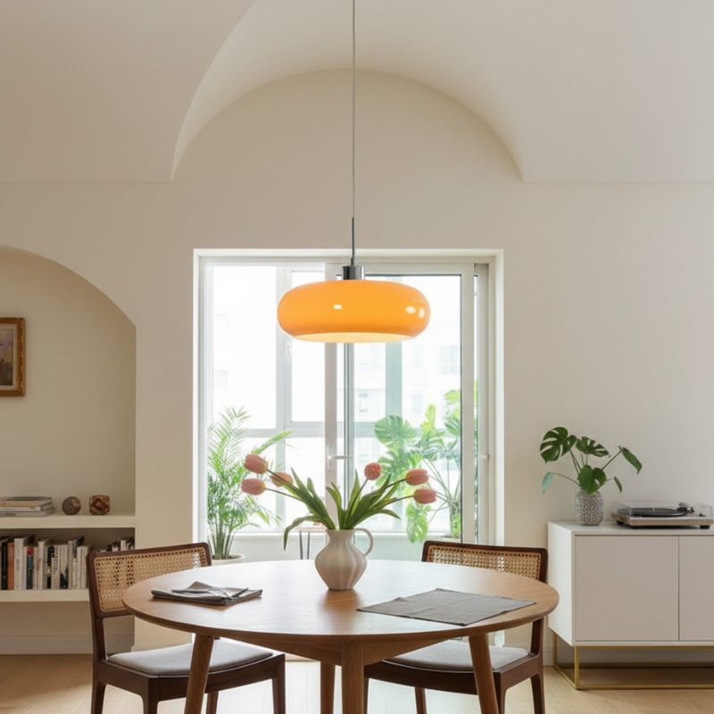 Lights & Brights Mid-Century Bauhaus Glass Pendant Light – Metal & Glass