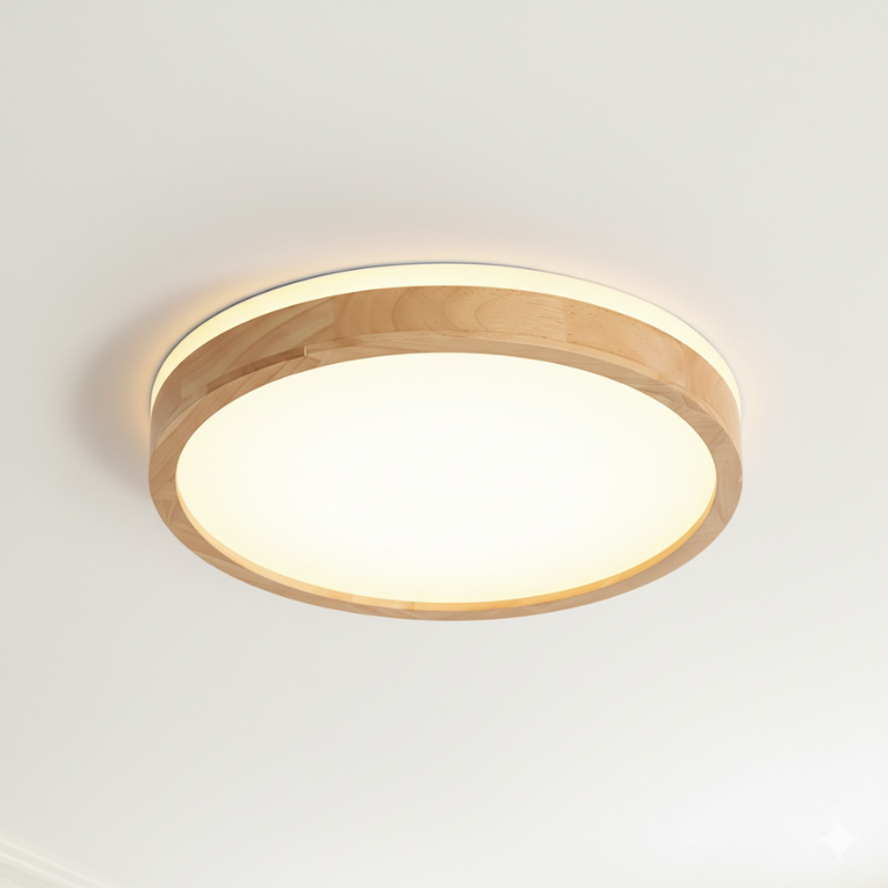 Lights & Brights Scandinavian Dimmable LED Ceiling Light – Wood & Metal