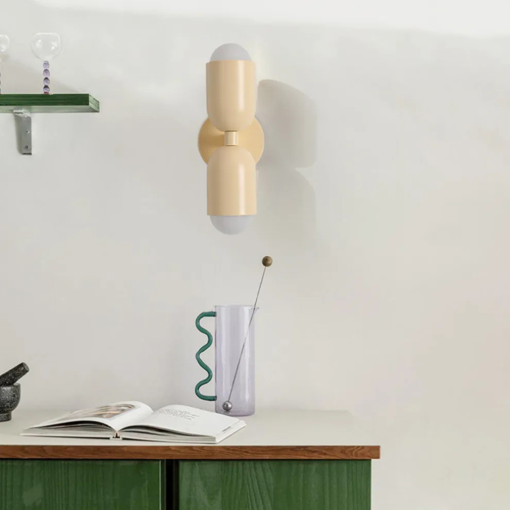 LIGHTS & BRIGHTS | Double-Head LED Iron Wall Lamp – Bauhaus Colour-Block, Hardwired