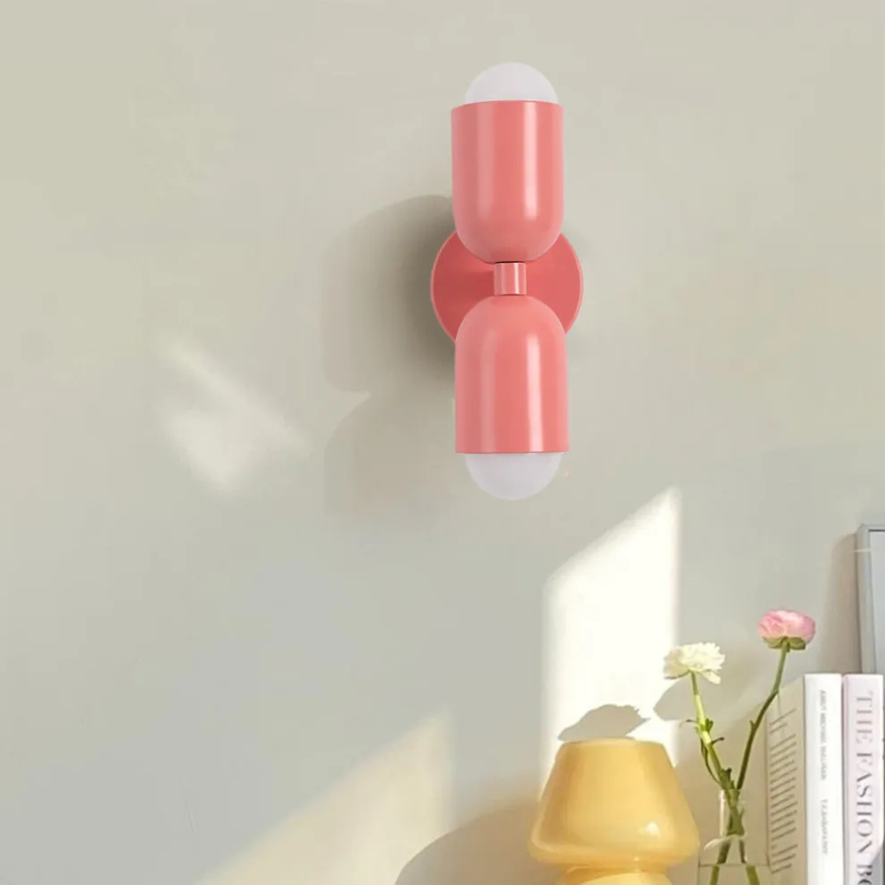 LIGHTS & BRIGHTS | Double-Head LED Iron Wall Lamp – Bauhaus Colour-Block, Hardwired