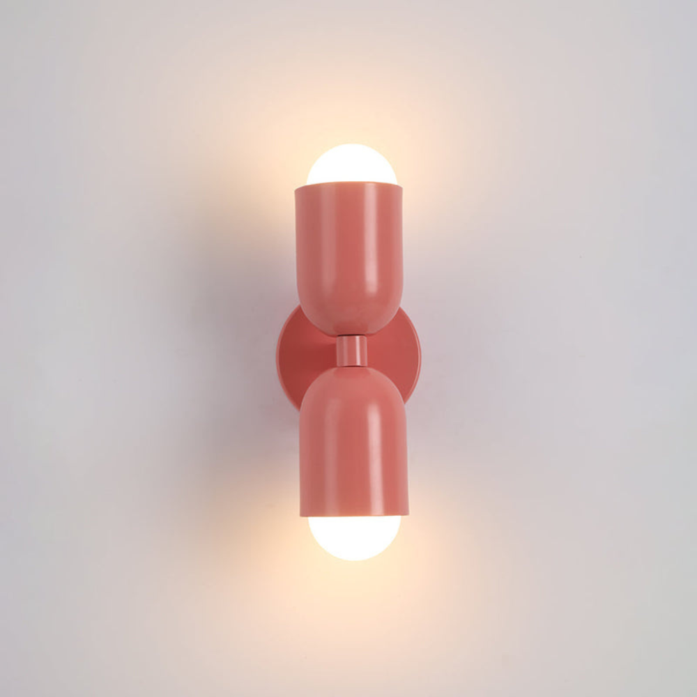 LIGHTS & BRIGHTS | Double-Head LED Iron Wall Lamp – Bauhaus Colour-Block, Hardwired