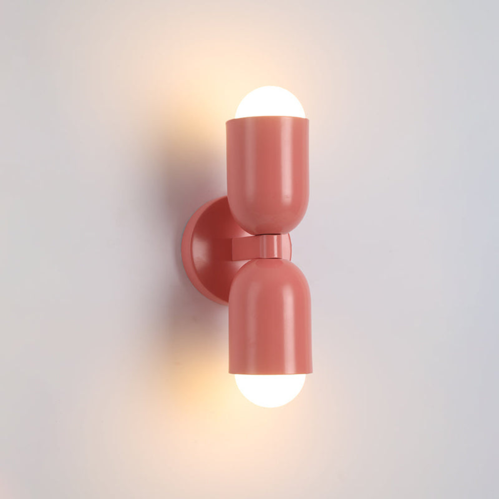 LIGHTS & BRIGHTS | Double-Head LED Iron Wall Lamp – Bauhaus Colour-Block, Hardwired