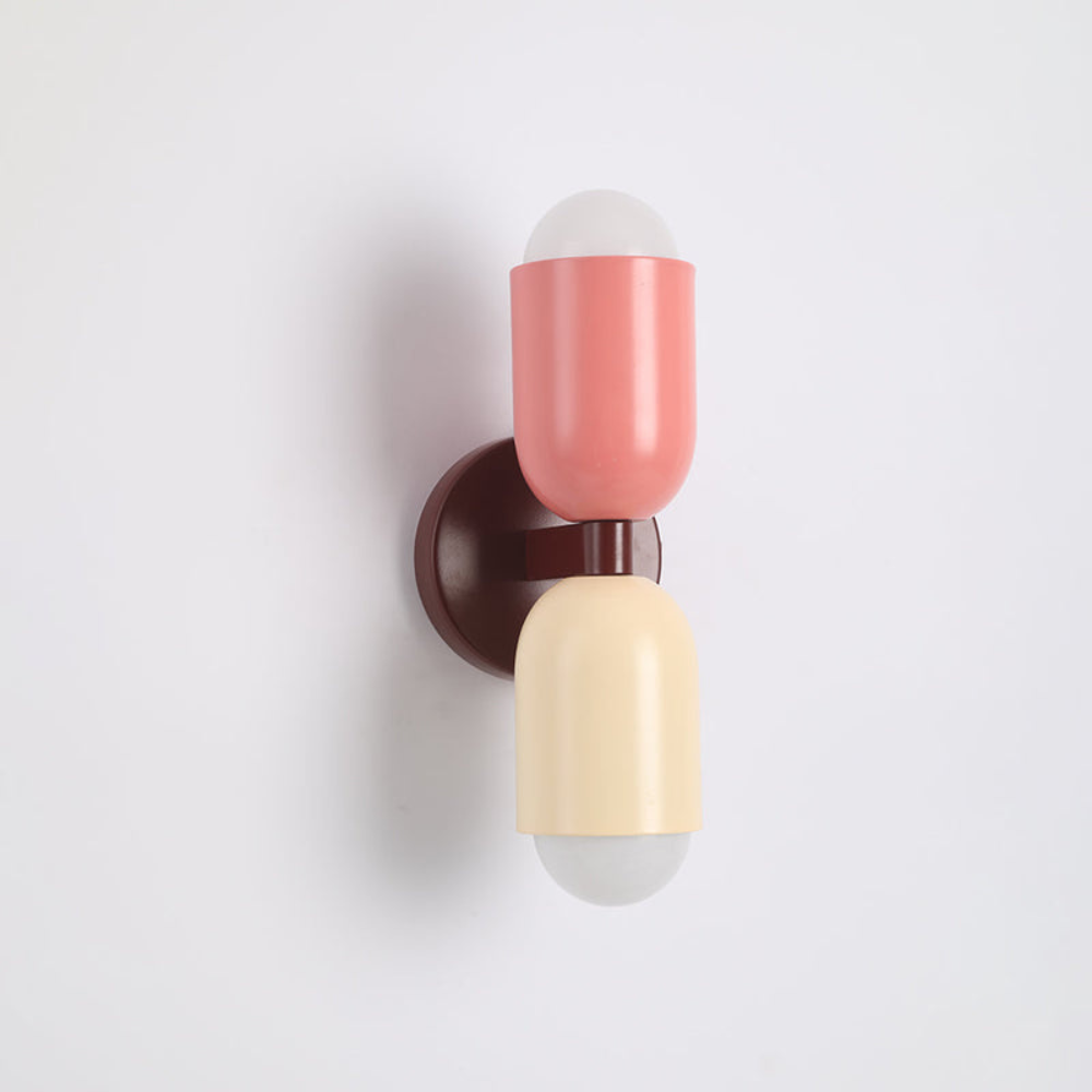 LIGHTS & BRIGHTS | Double-Head LED Iron Wall Lamp – Bauhaus Colour-Block, Hardwired