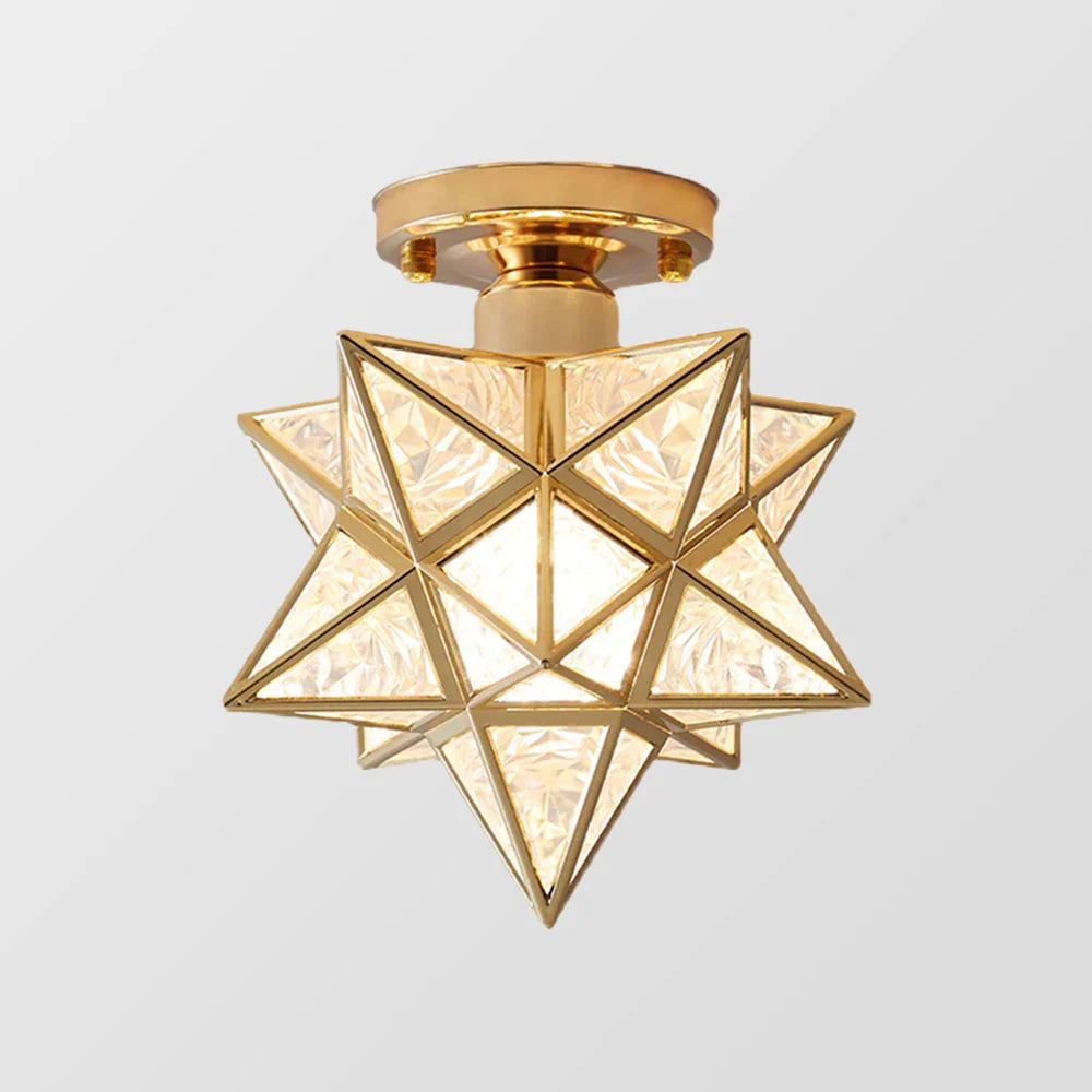 Lights & Brights Decorative Star-Shaped Semi-Flush Ceiling Light – Metal