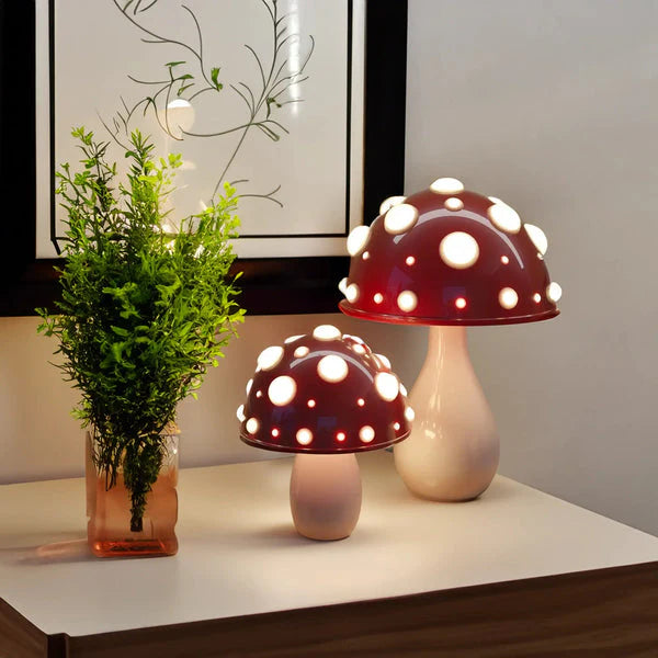 Lights & Brights Mushroom Dimmable LED Table Lamp – Aluminum & Acrylic