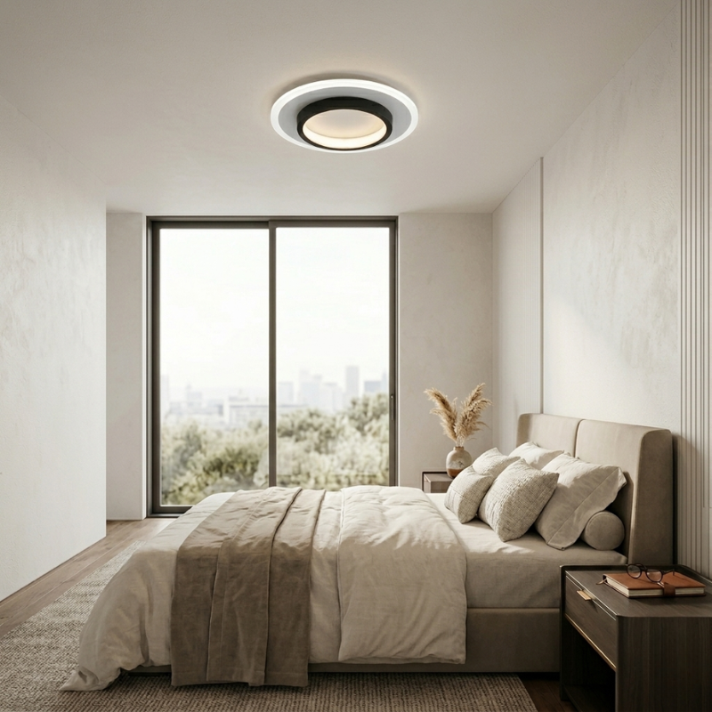 Lights & Brights Modern Round Slim LED Ceiling Light – Iron & Acrylic