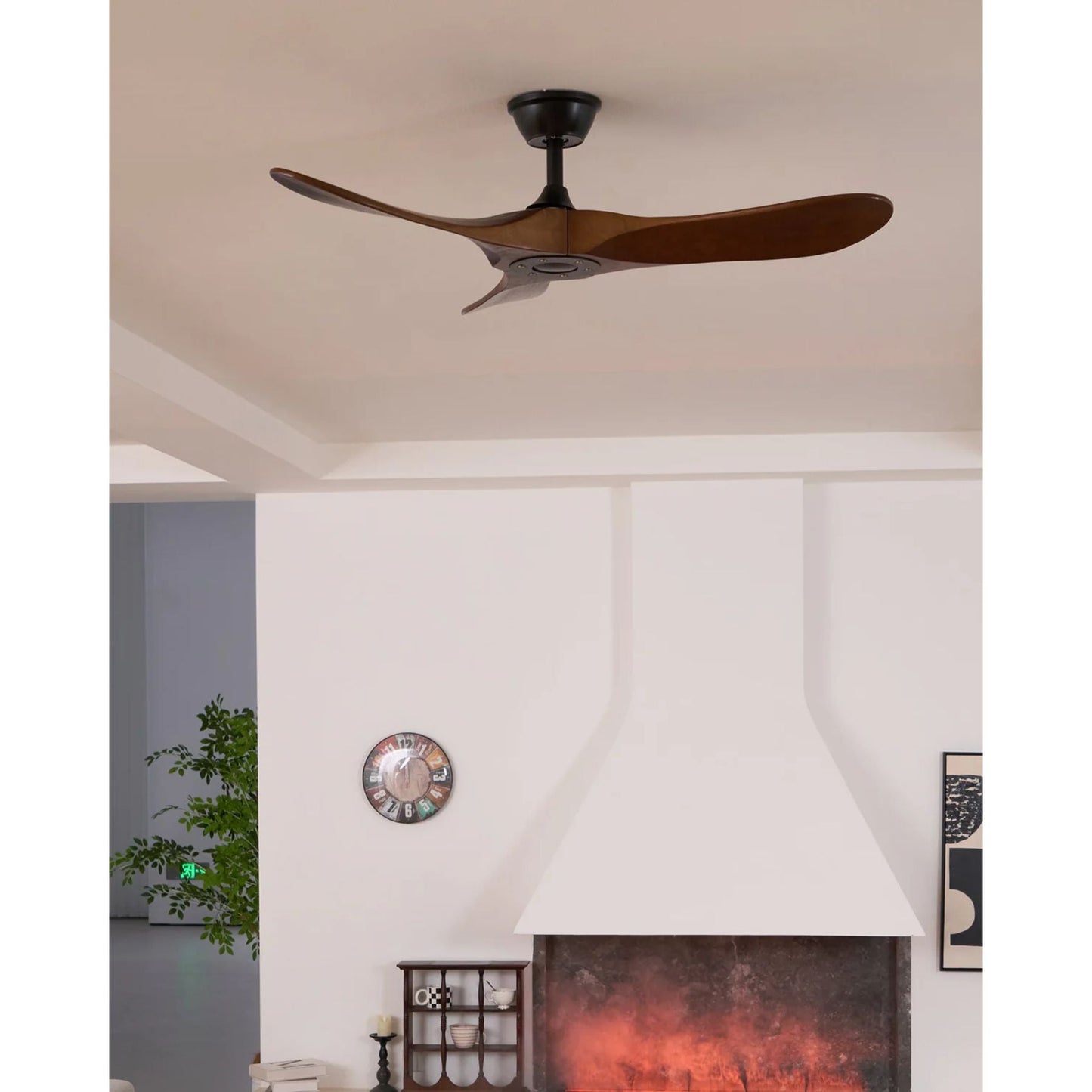 Lights & Brights Modern Remote-Controlled Ceiling Fan – Wood Blades & Metal