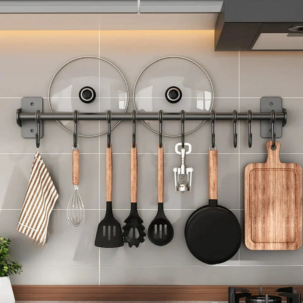 Lights & Brights Modern Wall Mounted Kitchen Hook Rack – Stainless Steel