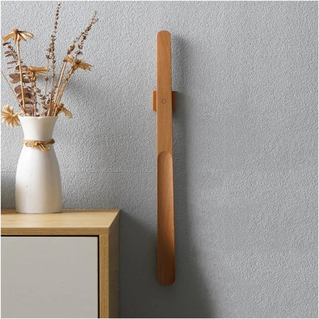 Lights & Brights Modern Magnetic Wall Mount Shoe Horn – Wood