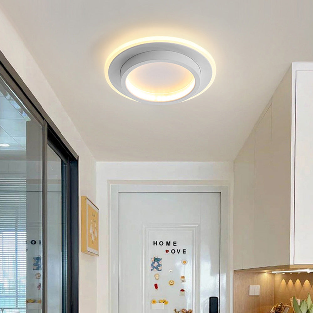 Lights & Brights Modern Round Slim LED Ceiling Light – Iron & Acrylic