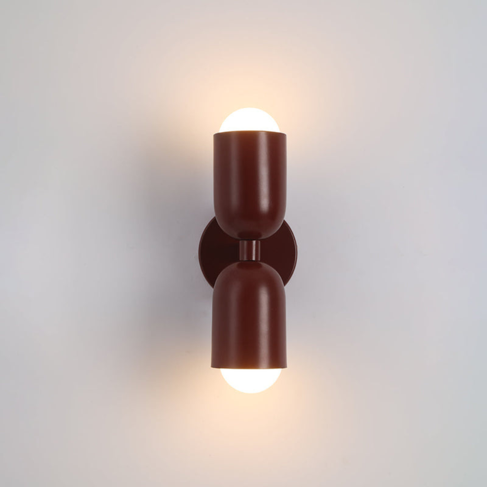 LIGHTS & BRIGHTS | Double-Head LED Iron Wall Lamp – Bauhaus Colour-Block, Hardwired