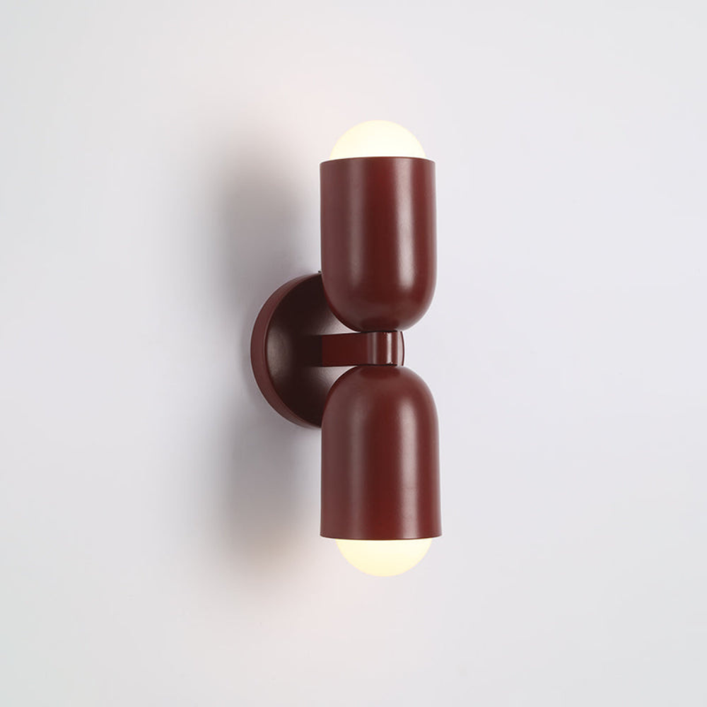 LIGHTS & BRIGHTS | Double-Head LED Iron Wall Lamp – Bauhaus Colour-Block, Hardwired