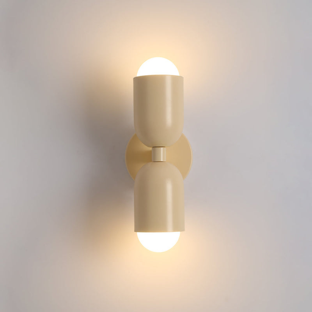 LIGHTS & BRIGHTS | Double-Head LED Iron Wall Lamp – Bauhaus Colour-Block, Hardwired