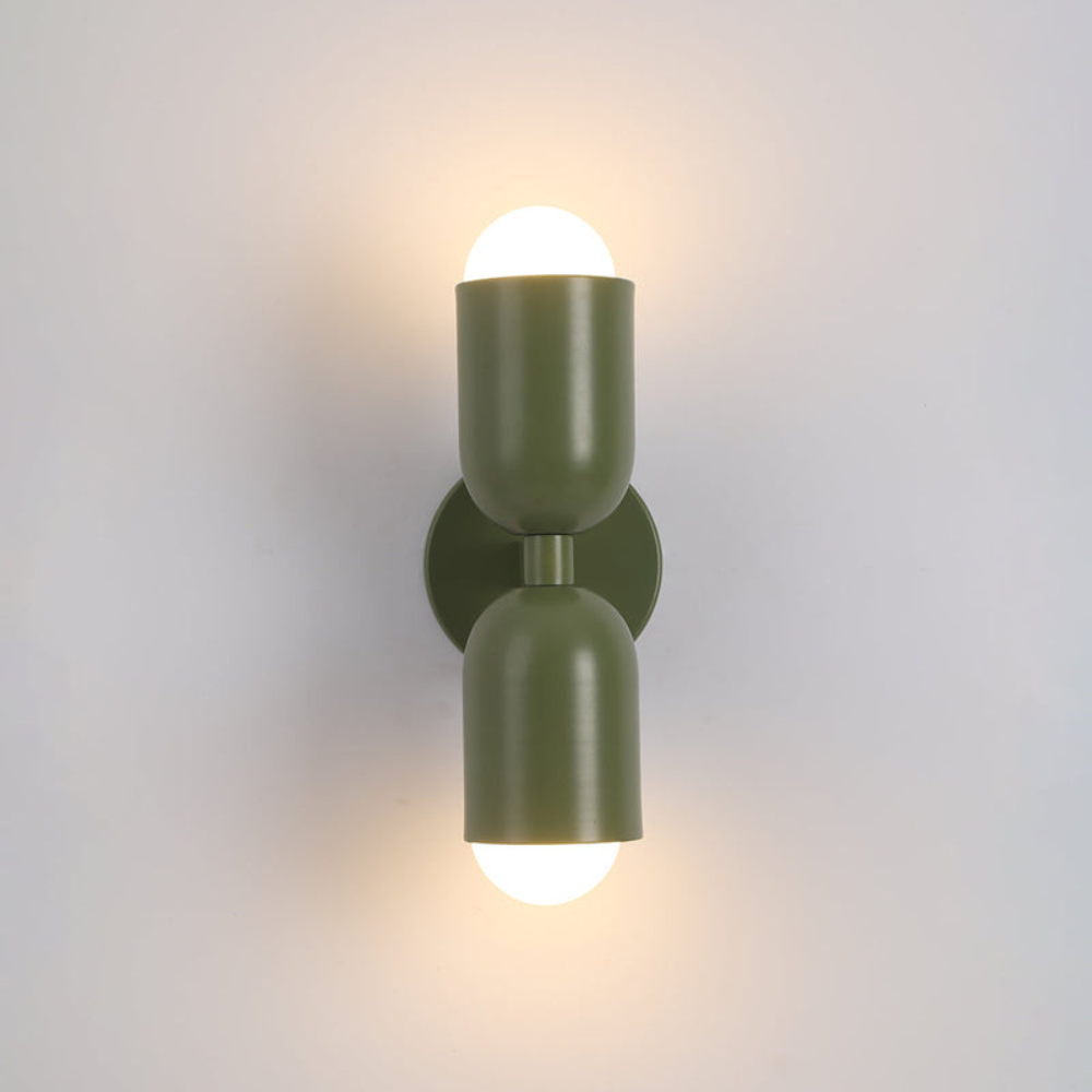 LIGHTS & BRIGHTS | Double-Head LED Iron Wall Lamp – Bauhaus Colour-Block, Hardwired