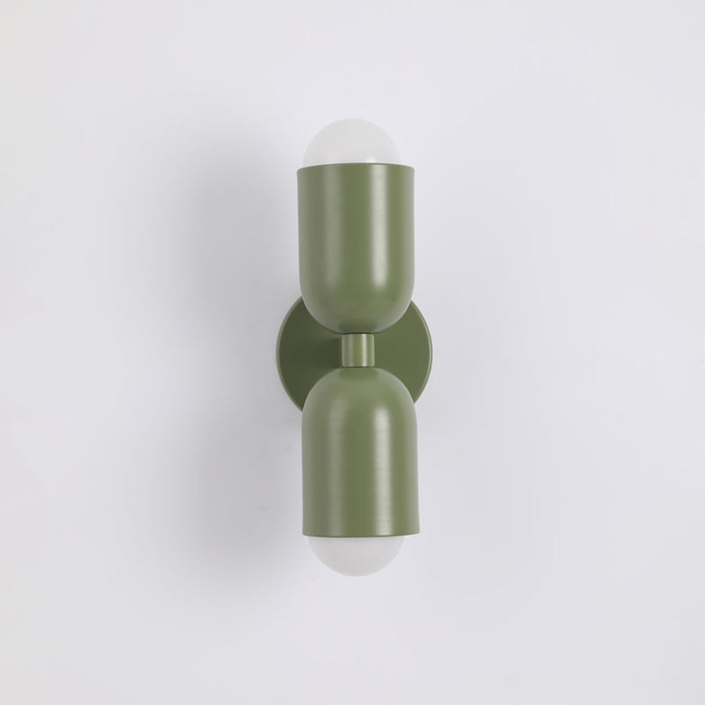LIGHTS & BRIGHTS | Double-Head LED Iron Wall Lamp – Bauhaus Colour-Block, Hardwired