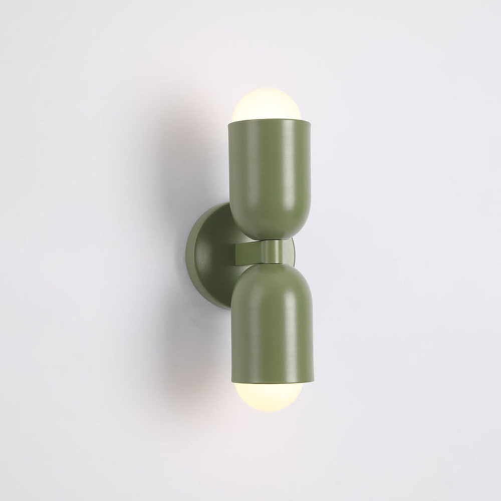 LIGHTS & BRIGHTS | Double-Head LED Iron Wall Lamp – Bauhaus Colour-Block, Hardwired