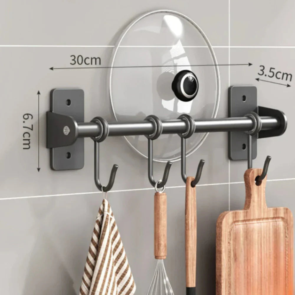 Lights & Brights Modern Wall Mounted Kitchen Hook Rack – Stainless Steel