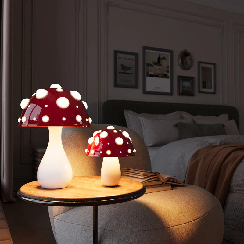 Lights & Brights Mushroom Dimmable LED Table Lamp – Aluminum & Acrylic