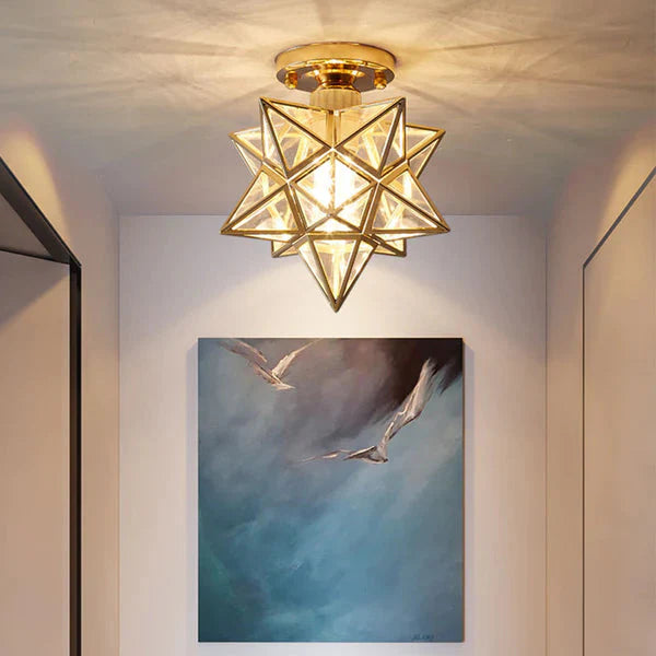 Lights & Brights Decorative Star-Shaped Semi-Flush Ceiling Light – Metal