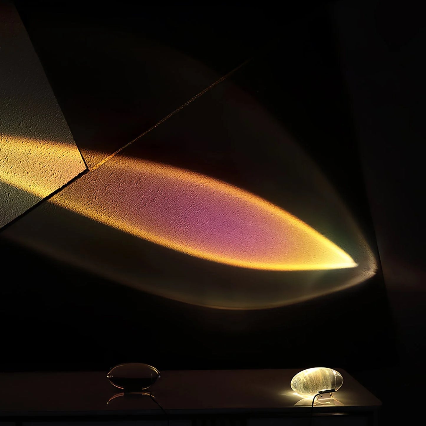 Lights & Brights Ambient LED Table Lamp - Crystal Glass & Chrome Base