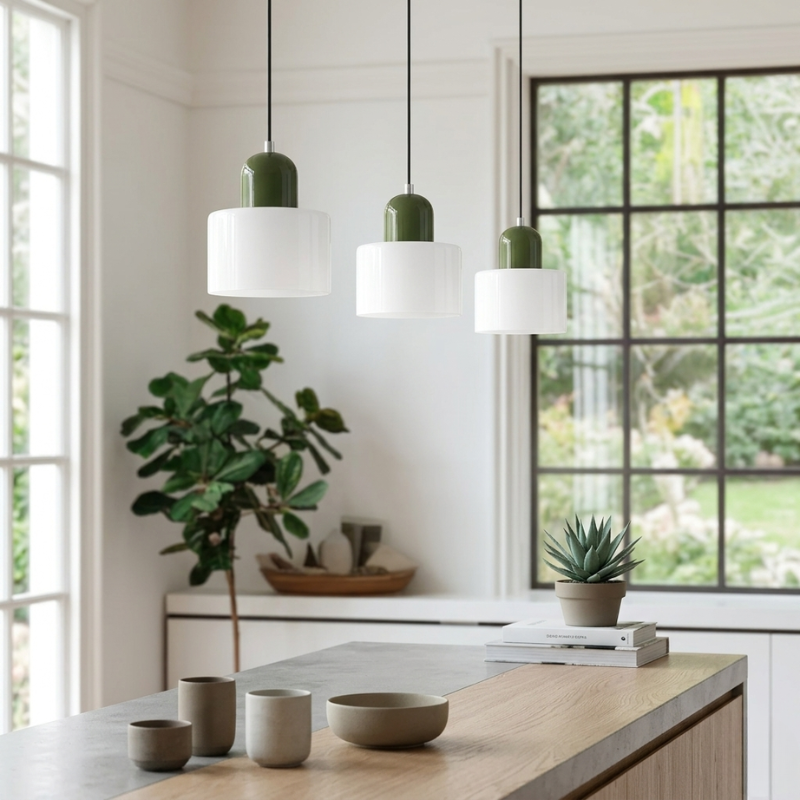Lights & Brights Bauhaus Colored Glass Pendant Light – Metal & Glass