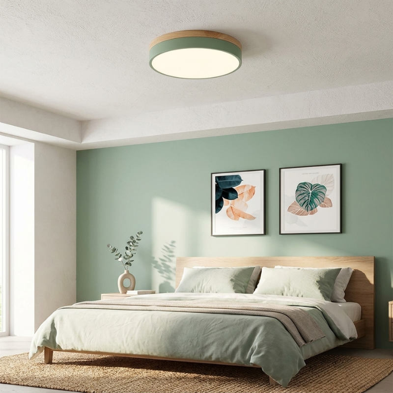 Lights & Brights Nordic Round LED Ceiling Lamp – Wood & Acrylic