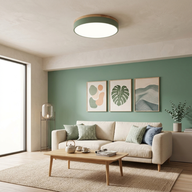 Lights & Brights Nordic Round LED Ceiling Lamp – Wood & Acrylic