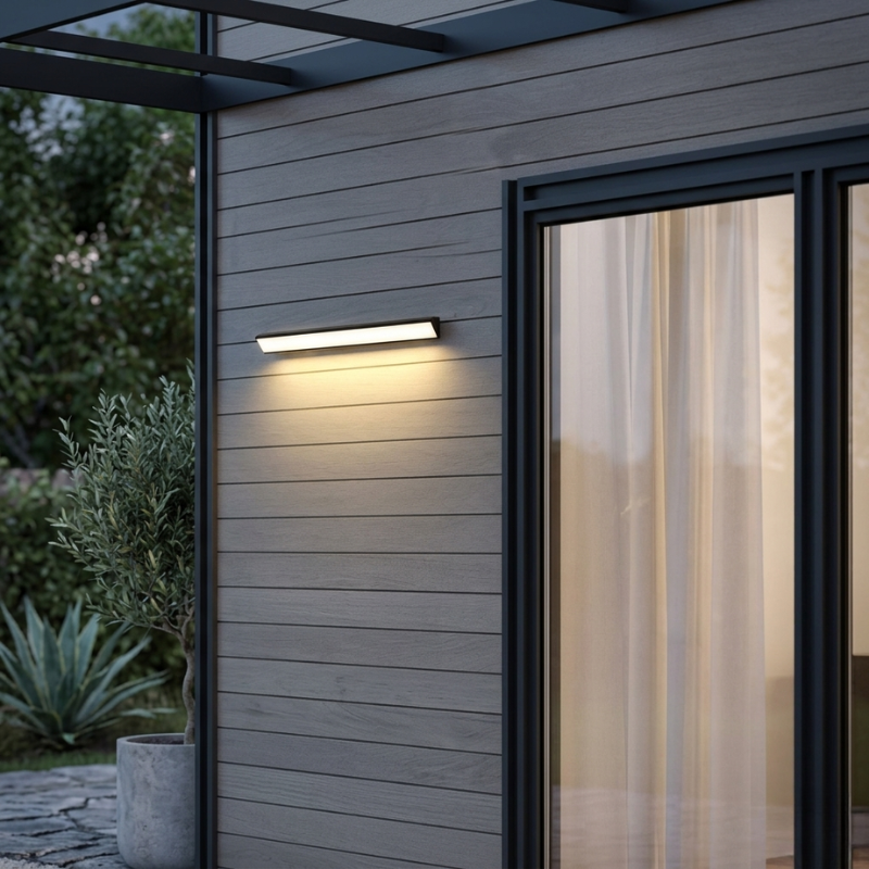 Lights & Brights Modern Linear Outdoor LED Wall Light – Aluminium
