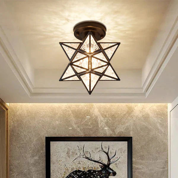 Lights & Brights Decorative Star-Shaped Semi-Flush Ceiling Light – Metal