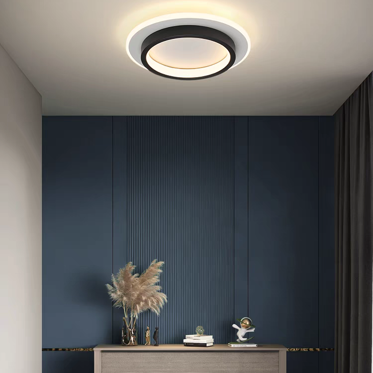 Lights & Brights Modern Round Slim LED Ceiling Light – Iron & Acrylic