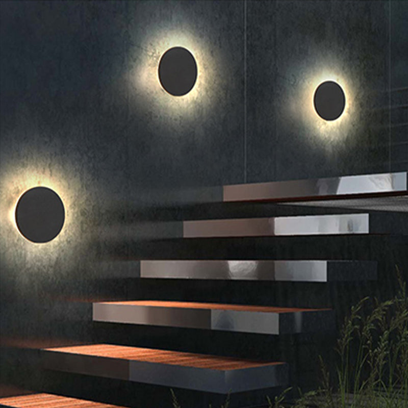 LIGHTS & BRIGHTS | Minimalist Outdoor LED Wall Light – Round & Square Design, Black or White