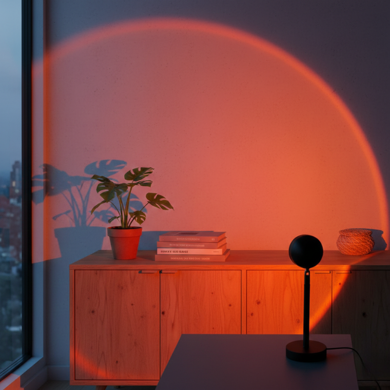 Lights & Brights Sunset LED Projection Lamp – 360° Rotating