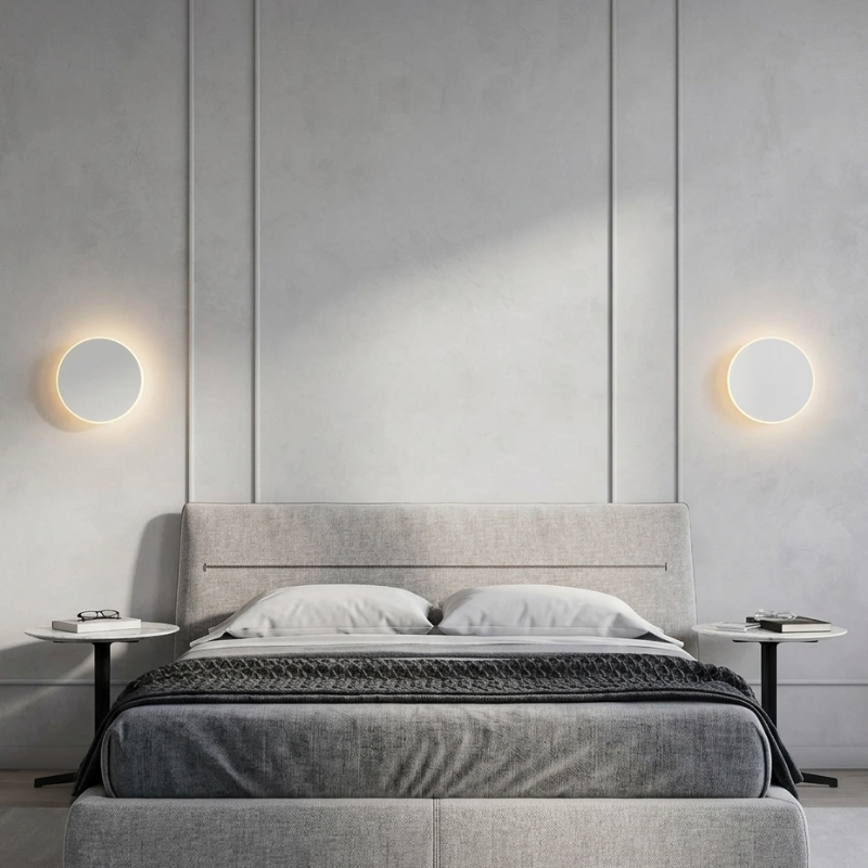 Lights & Brights Scandinavian Circular LED Wall Lamp – Steel & Acrylic
