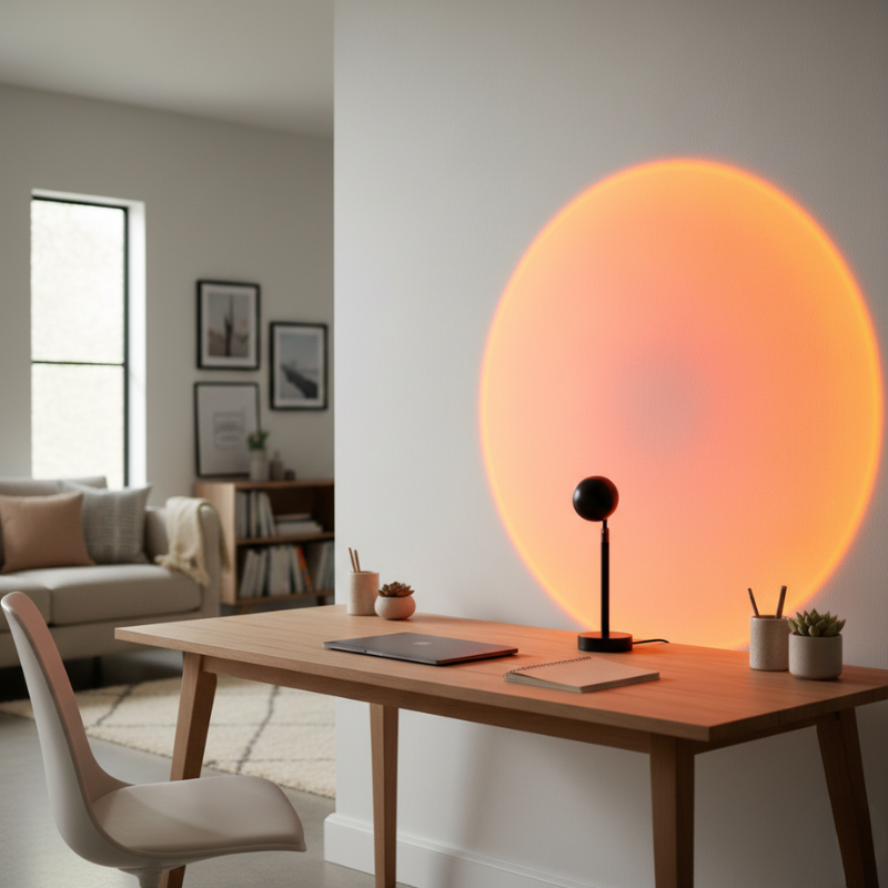Lights & Brights Sunset LED Projection Lamp – 360° Rotating