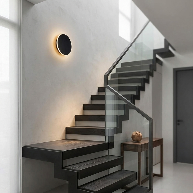 Lights & Brights Scandinavian Circular LED Wall Lamp – Steel & Acrylic