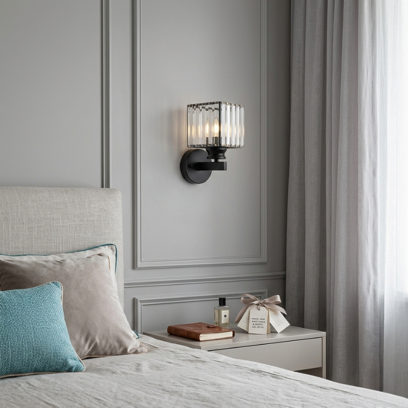 Lights & Brights Modern Crystal LED Wall Light – Metal & Crystal