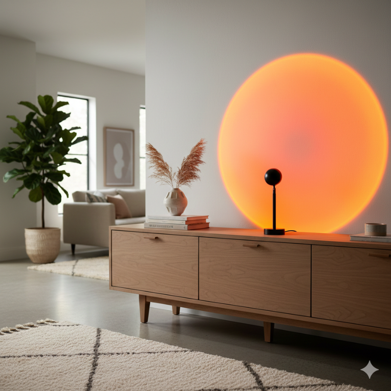 Lights & Brights Sunset LED Projection Lamp – 360° Rotating